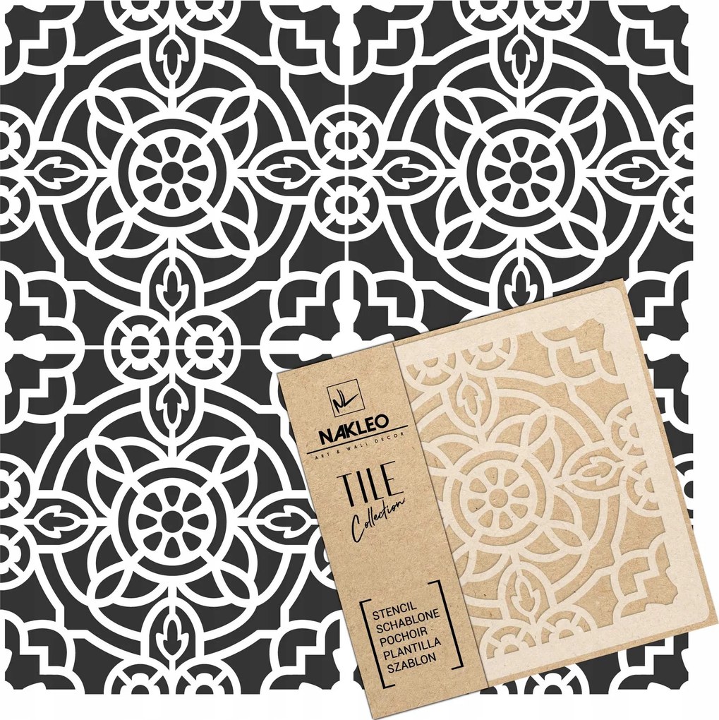 Festősablon Csempe Csempék Többször felhasználható 15x15cm Spanyol minta Zaida
