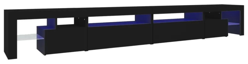 fekete TV-szekrény LED-lámpákkal 290x36,5x40 cm