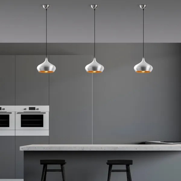 DODO függőlámpa kábellel 1xE27/40W/230V matt króm