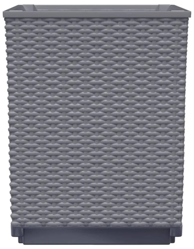 2 db sötétszürke polipropilén növénytartó 30 x 30 x 37 cm