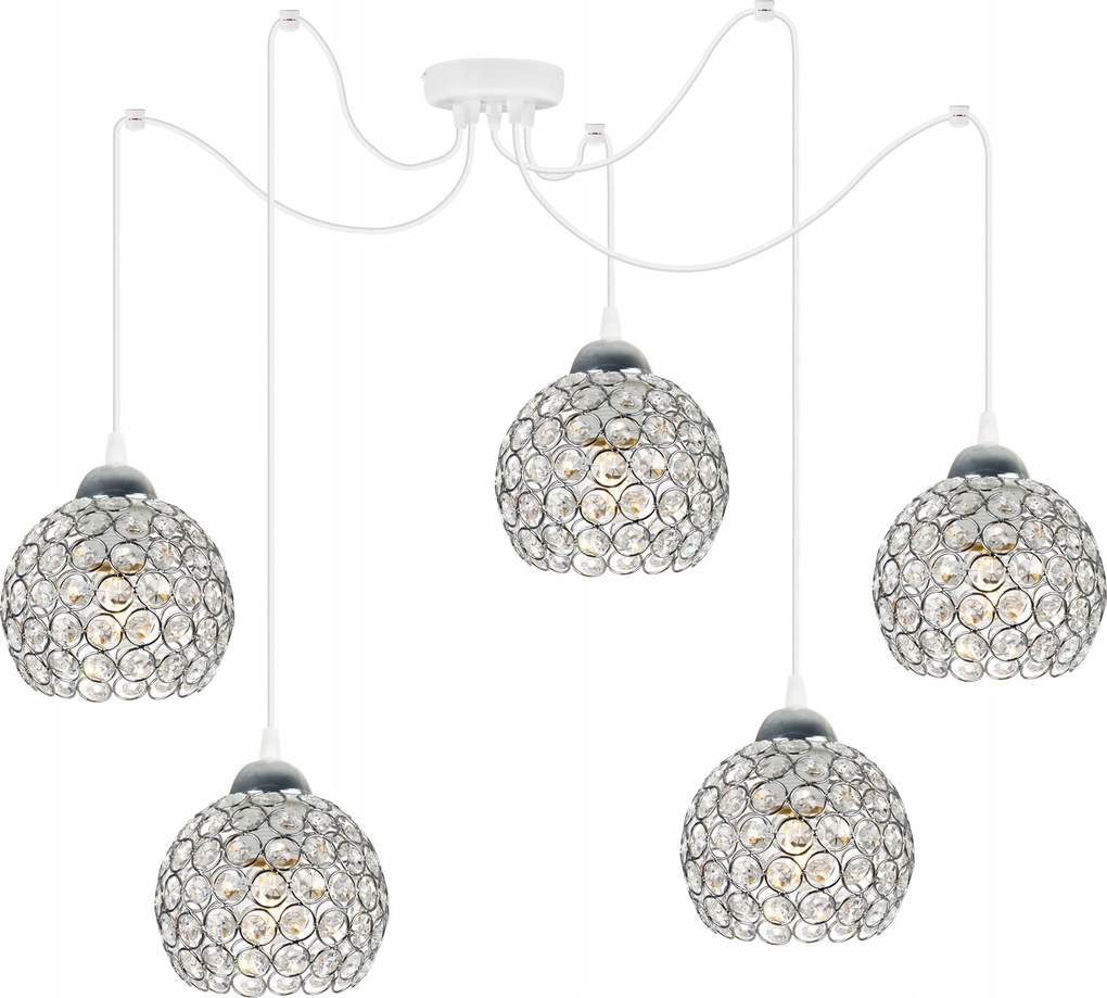 Mennyezeti Függőlámpa Pók Króm Plafon Kristályok Étkező Nappali Loft