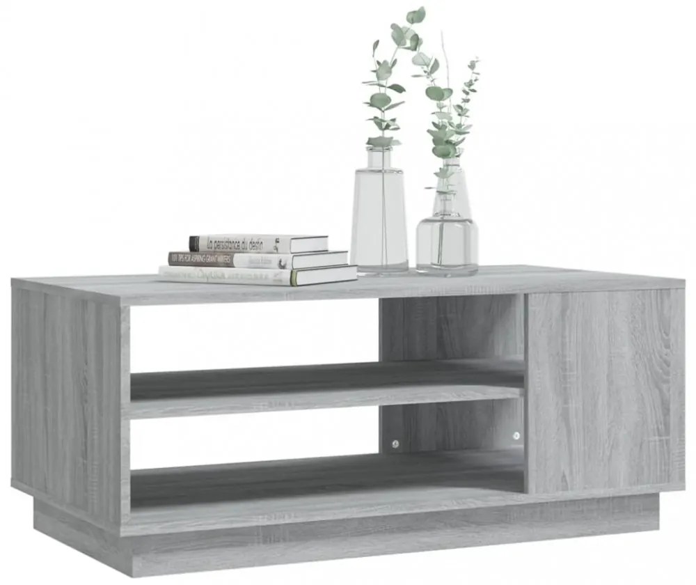 szürke sonoma szerelt fa dohányzóasztal 102x55x43 cm