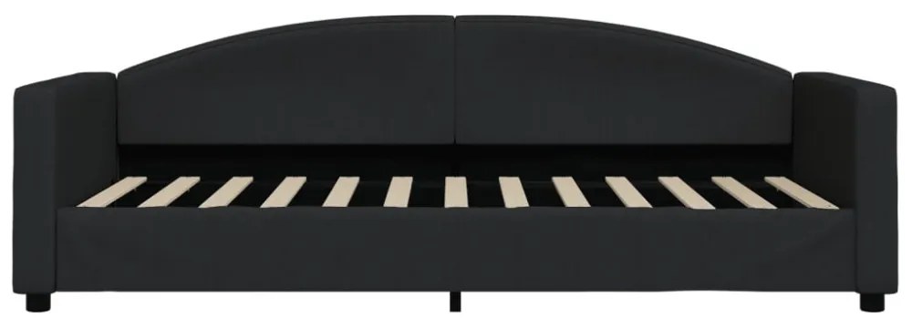 fekete szövet kanapéágy 90 x 200 cm
