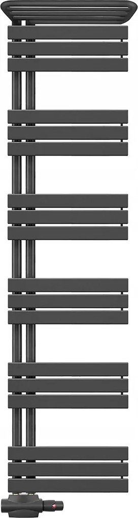 Fürdőszobai radiátor dekoratív létra 1840x500 antracit Duoplex, polc