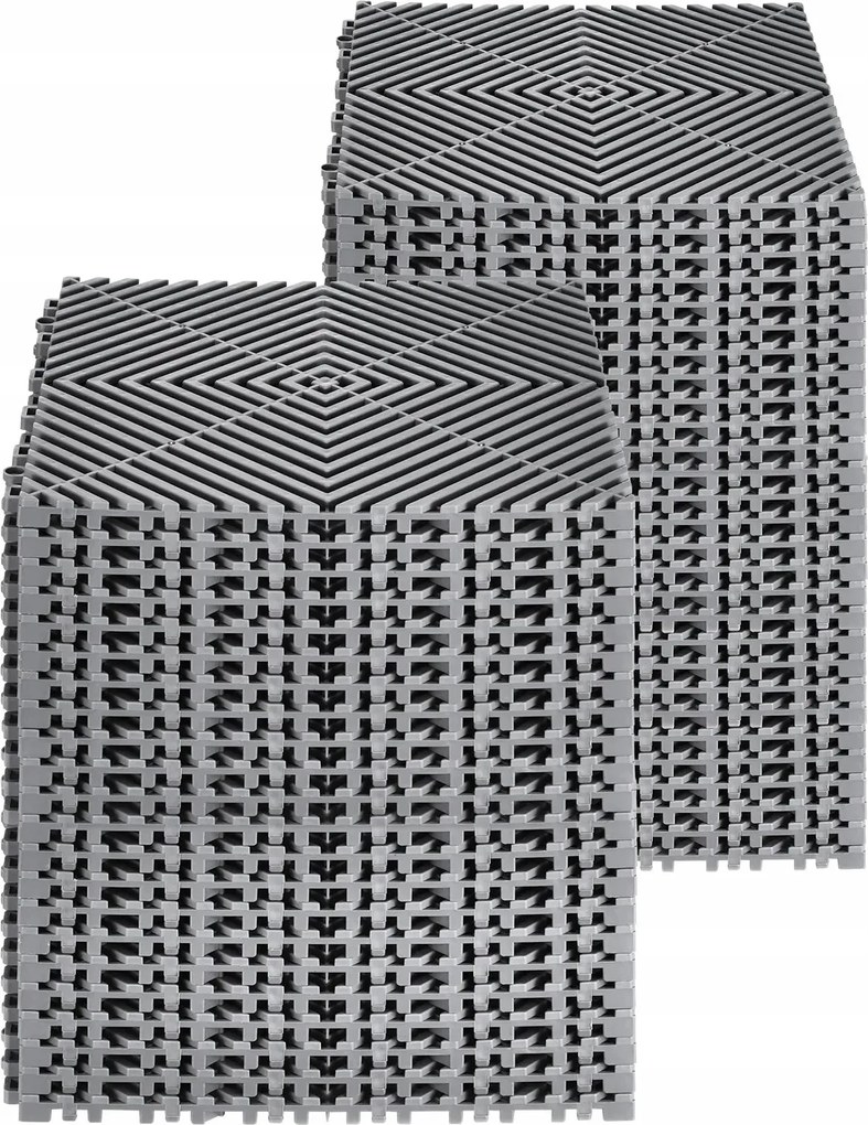 Moduláris vízelvezető szőnyeg 31x31cm csúszásgátló Pp 24db garázs kert szürke