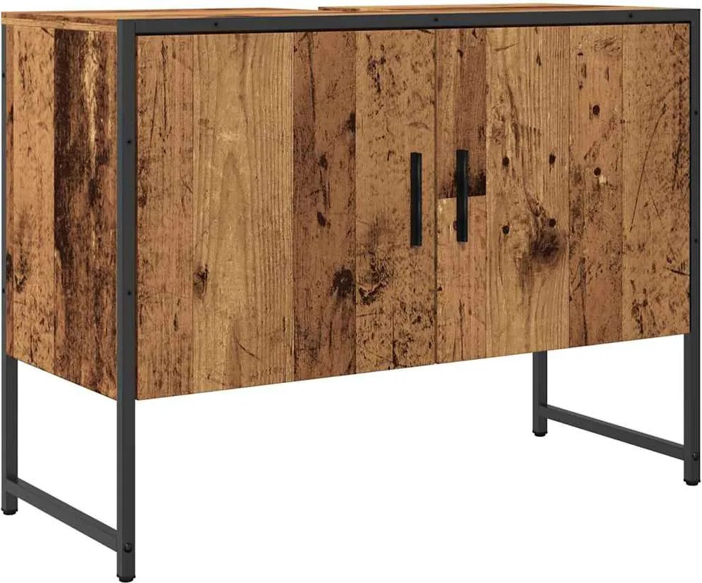 vidaXL antik fa színű szerelt fa mosdószekrény 80 x 33 x 60 cm
