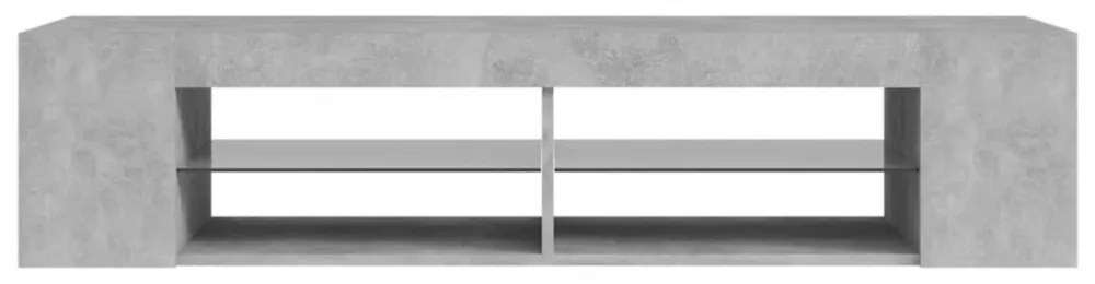betonszürke TV-szekrény LED-lámpákkal 135 x 39 x 30 cm