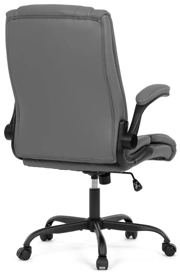 Scaun pivotant de birou cu tapițerie din piele ecologică gri KA-Y344