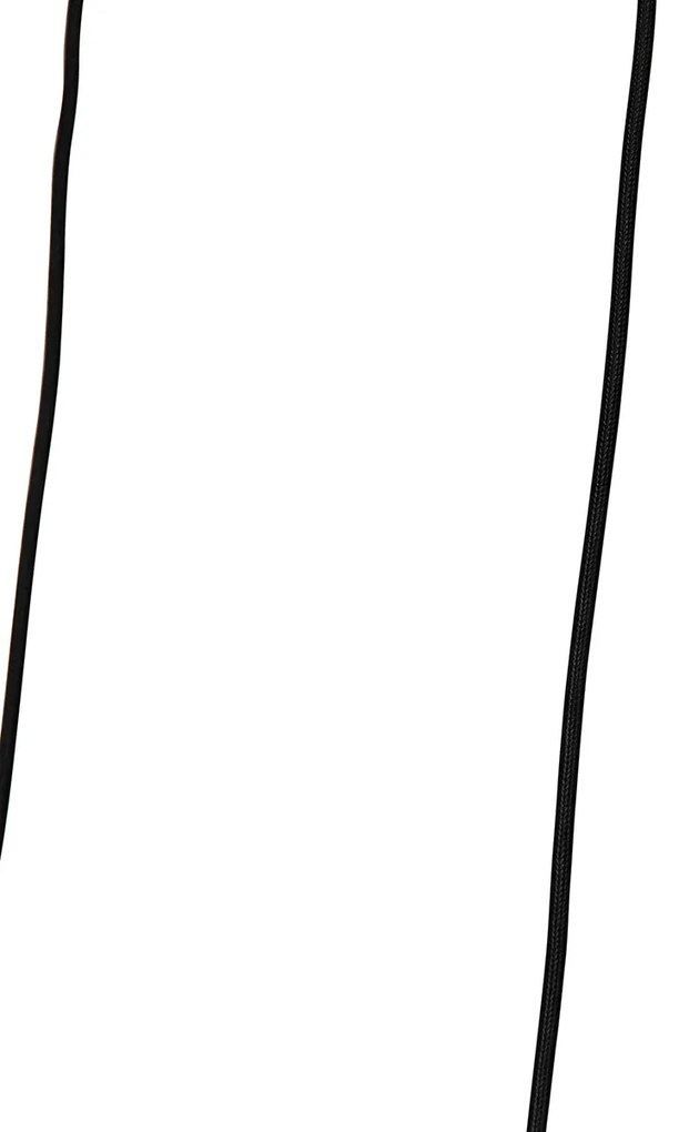 Rusztikus lógólámpa fekete kötéllel 3-lámpás - Leia