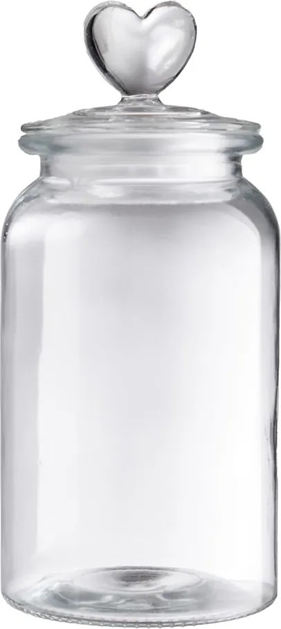 SWEET HEART üveg tartó 1350 ml , szivecskés