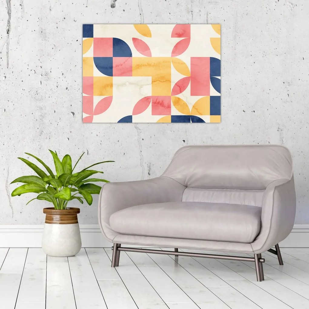Kép - Absztrakció retro mintákkal (70x50 cm)