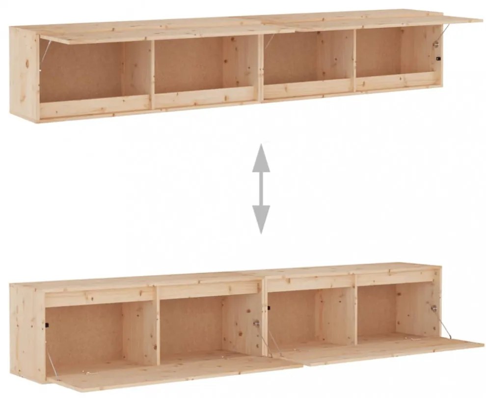 2 darab tömör fenyőfa faliszekrény 100 x 30 x 35 cm