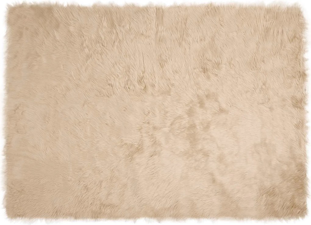 vidaXL Műgyapjú Szőnyeg Tafalla Bézs 160 x 230 cm Poliészter