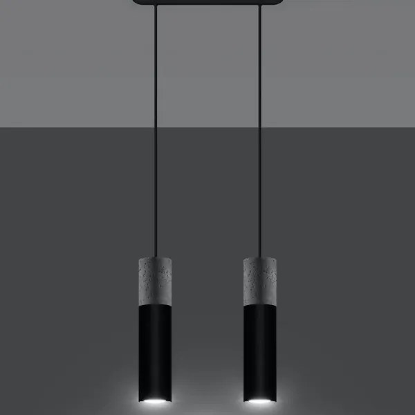 Sollux SL.0651 - BORGIO függeszték 2xGU10/40W/230V beton/fém fekete