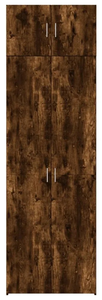 füstös tölgy színű szerelt fa tárolószekrény 70 x 42,5 x 225 cm