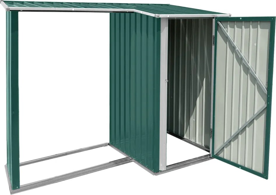 Fatároló fészerrel, 200x104x159 cm, sötétzöld, ARPOL TYP 1