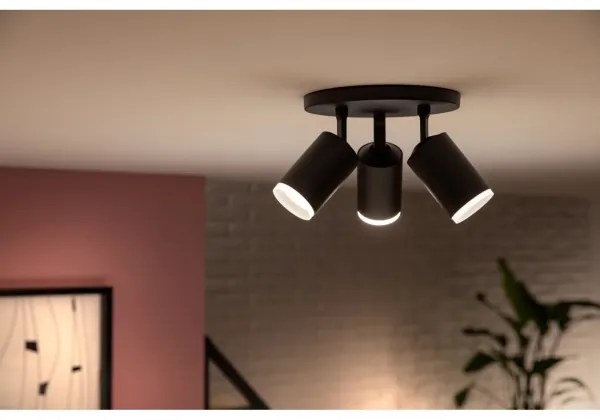 Philips Hue FUGATO 3xGU10/4,2W/230V RGBW LED dimm. spot fekete