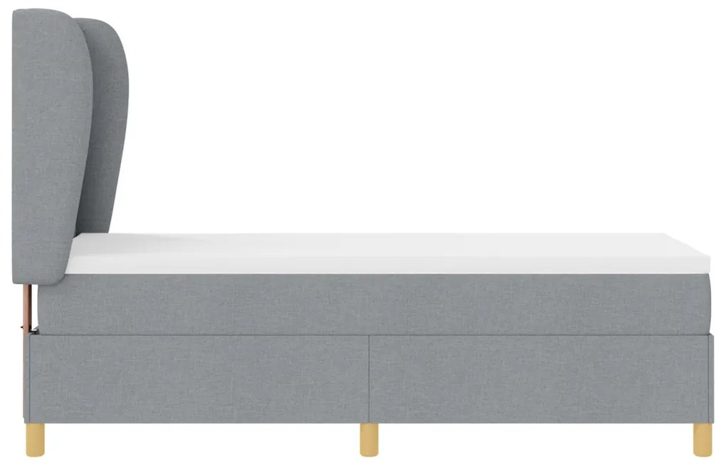 Boxspring Ágy Matrac Hajnali Szürke 80x200 cm Szövet