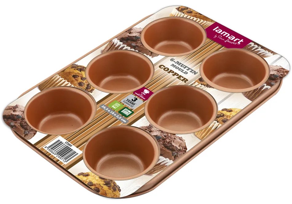 Lamart LT3091 Copper muffin fomra, 26,5 x 18 cm, S