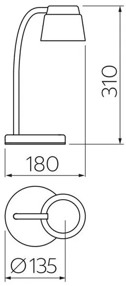 Lámpa Asztali HELIN 6W, 350lm, AC220-240V, 3-CCT, PF> 0,5, RA>80, kék