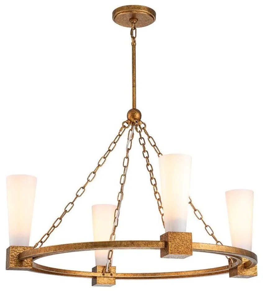 Elstead KRISTY4-DG-OPAL - Rúdra szerelt KRISTY csillár 4xE27/40W/230V, rézszínű