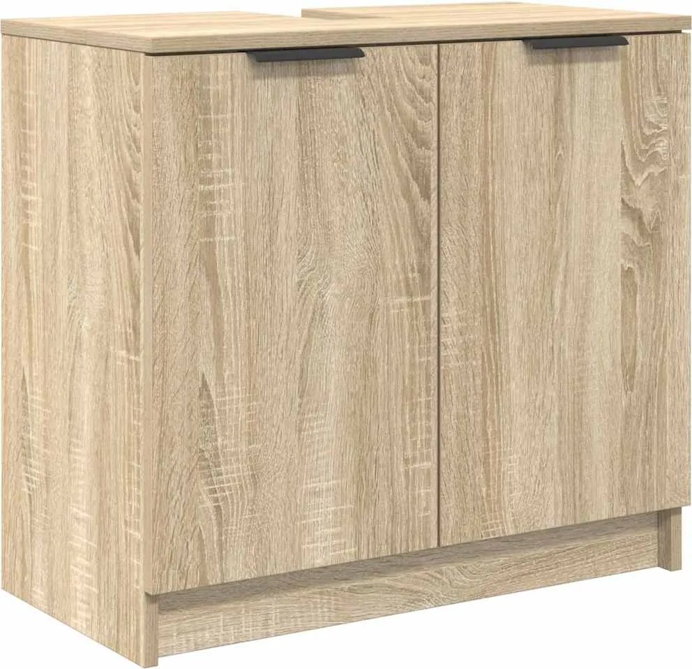 vidaXL Fürdőszoba Székény Sonoma tölgy 64,5 x 33,5 x 59 cm Faanyag