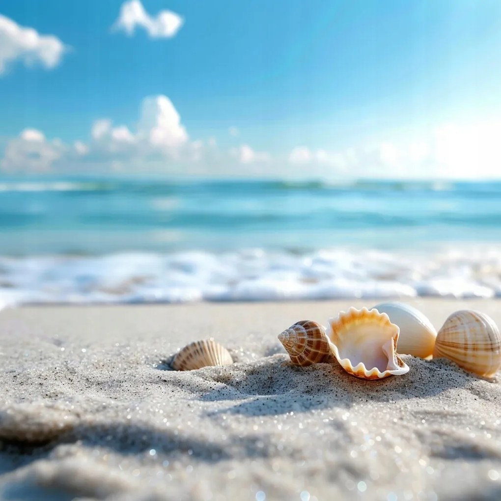 Vászonkép Canvas Tenger Víz Tengerpart Homok Kagyló 40x40