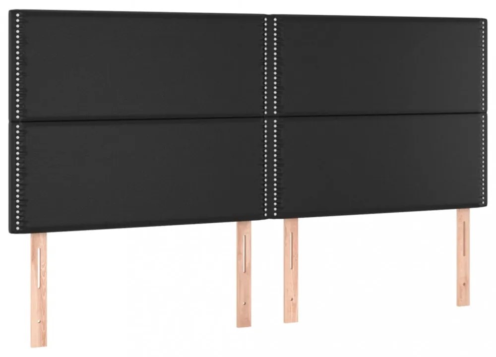 4 db fekete műbőr fejtámla 90x5x78/88 cm