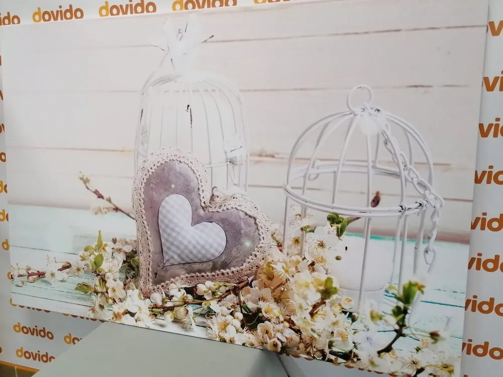 Kép vintage szív és lámpások