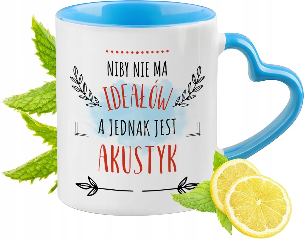 Akusztika Bögre Kék Szív Alakú Füllel Ajándék