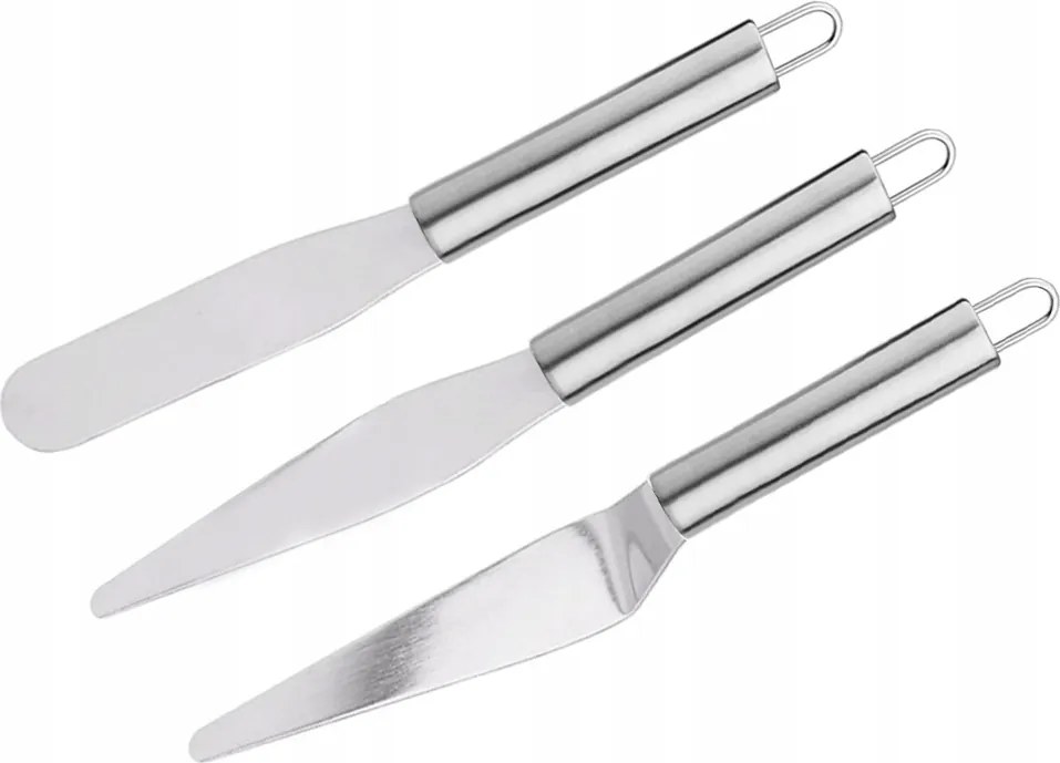 3 Db-os Spatula Készlet Krém Spatula Massza Acél Torta Dekoráció