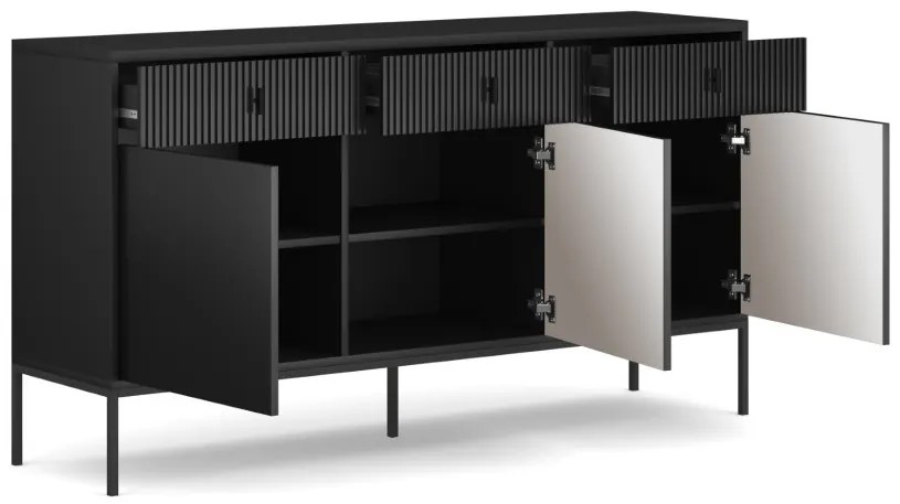 Komód Fekete Színben MAGGIORE MA03. 155 cm.