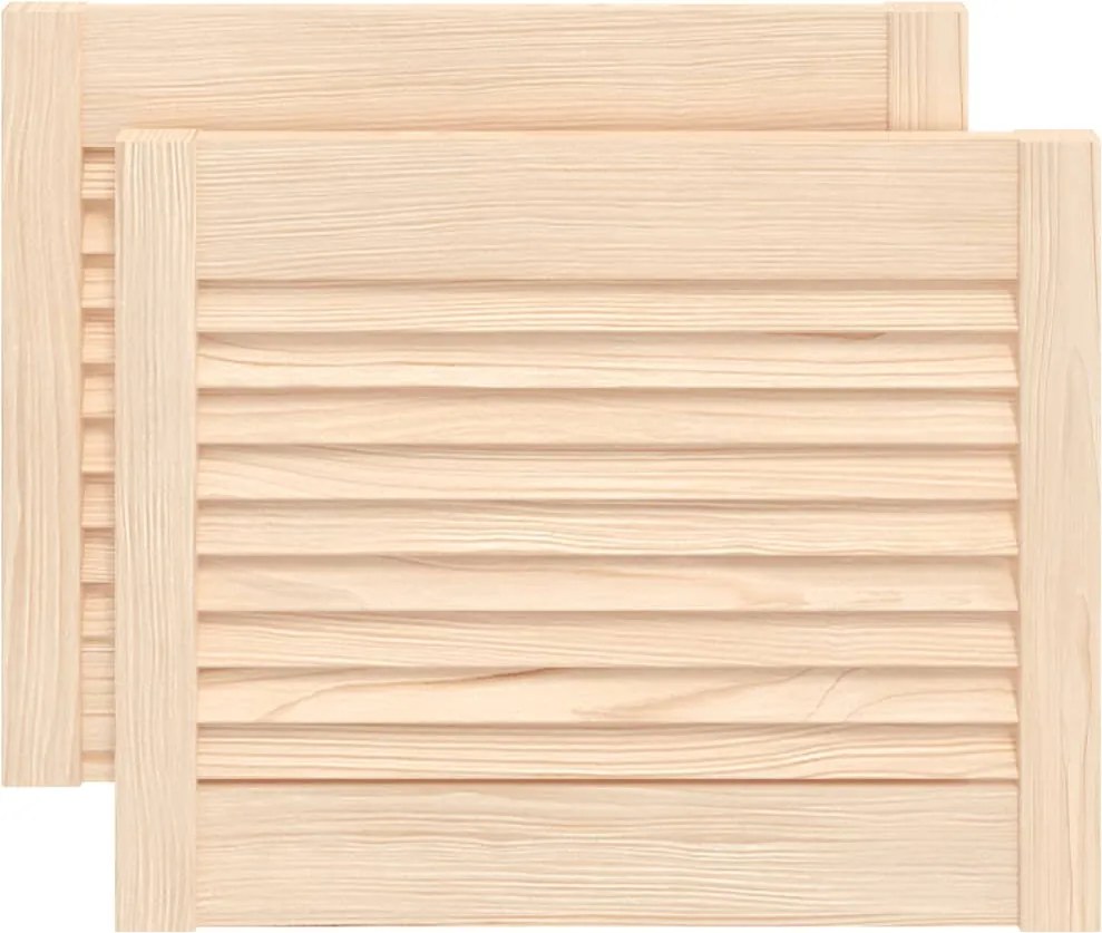 vidaXL 2 db tömör fenyőfa lamellás szekrényajtó 39,5 x 49,4 cm