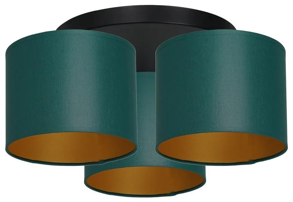 Felületre szerelhető csillár ARDEN 3xE27/60W/230V zöld/arany