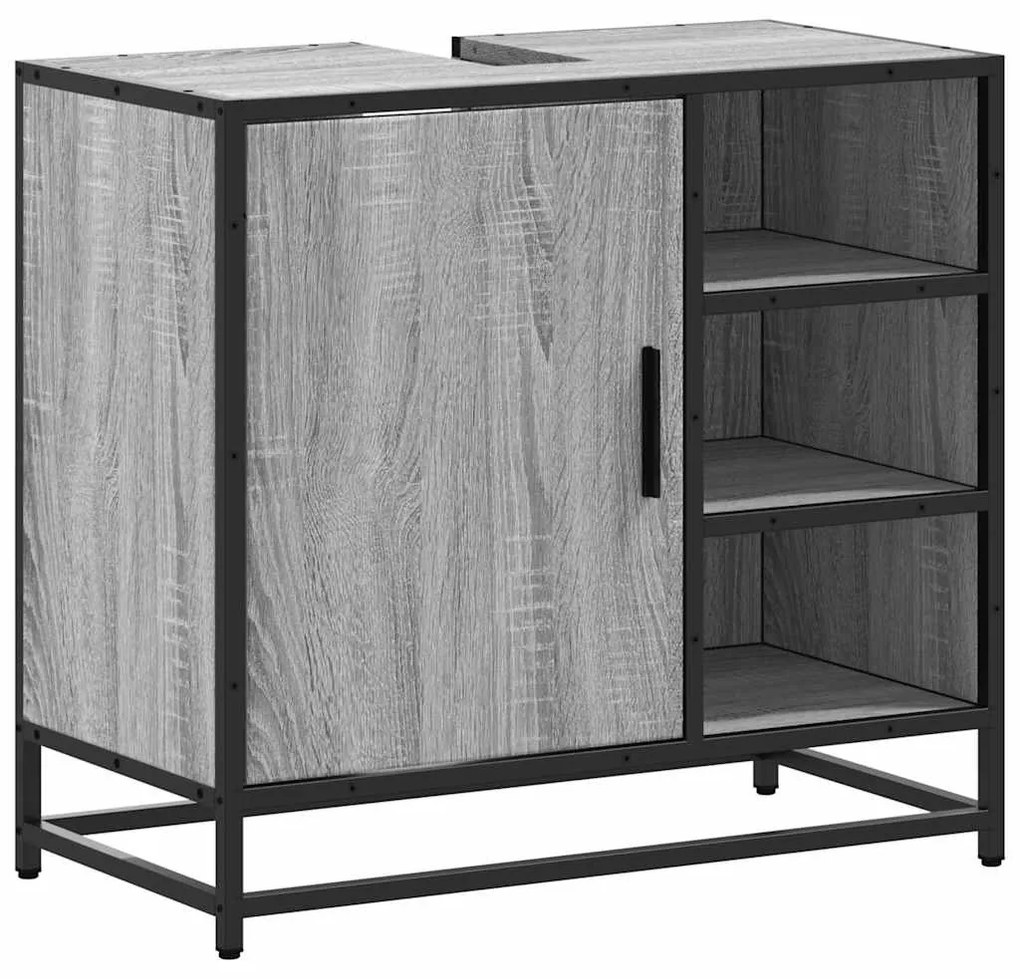 mosdószekrény szürke Sonoma 65x33x60 cm műfa