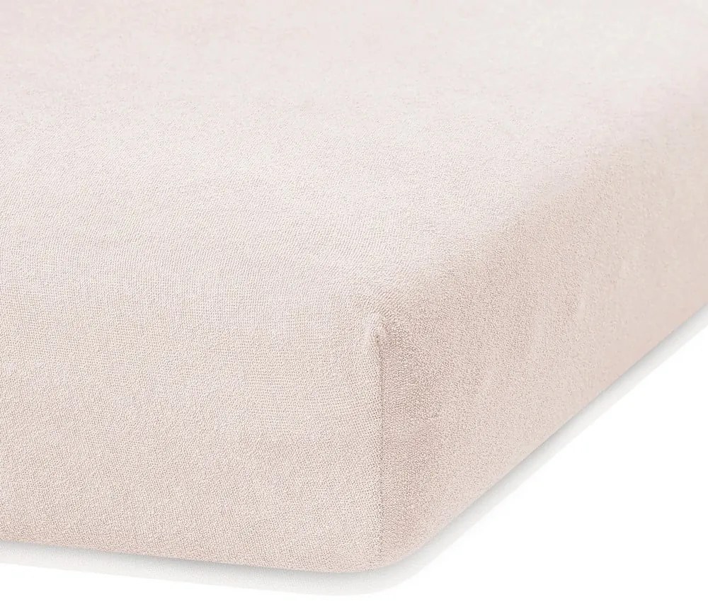 Bézs gumis frottír lepedő 140x200 cm Ruby – Restilo