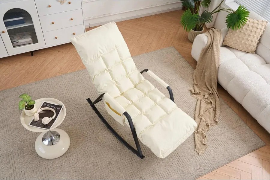 Hintaszék 5 fokozatban állítható,párnázott kivitelben, Fehér