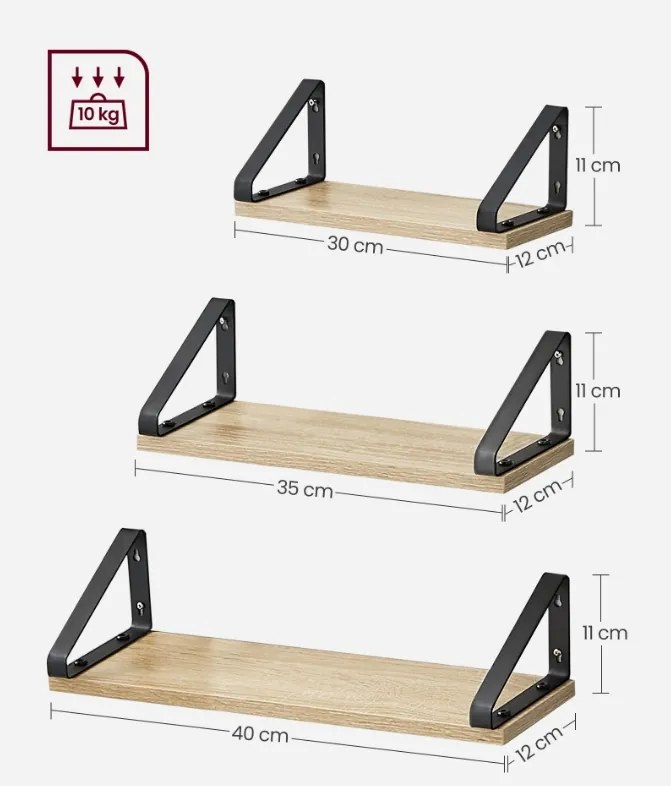 Fali polcok TAYLOR SONOMA szett 3 db