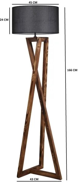 Állólámpa MACKA 1xE27/60W/230V fekete/barna