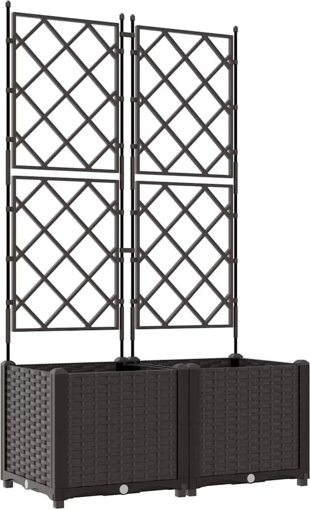 vidaXL Kerti cserép 2 pcs Barna 80 x 40 x 143 cm Acél