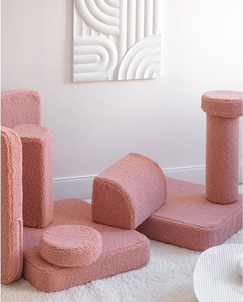 Rózsaszín buklé gyerek kanapé 132 cm Settee – Wigiwama