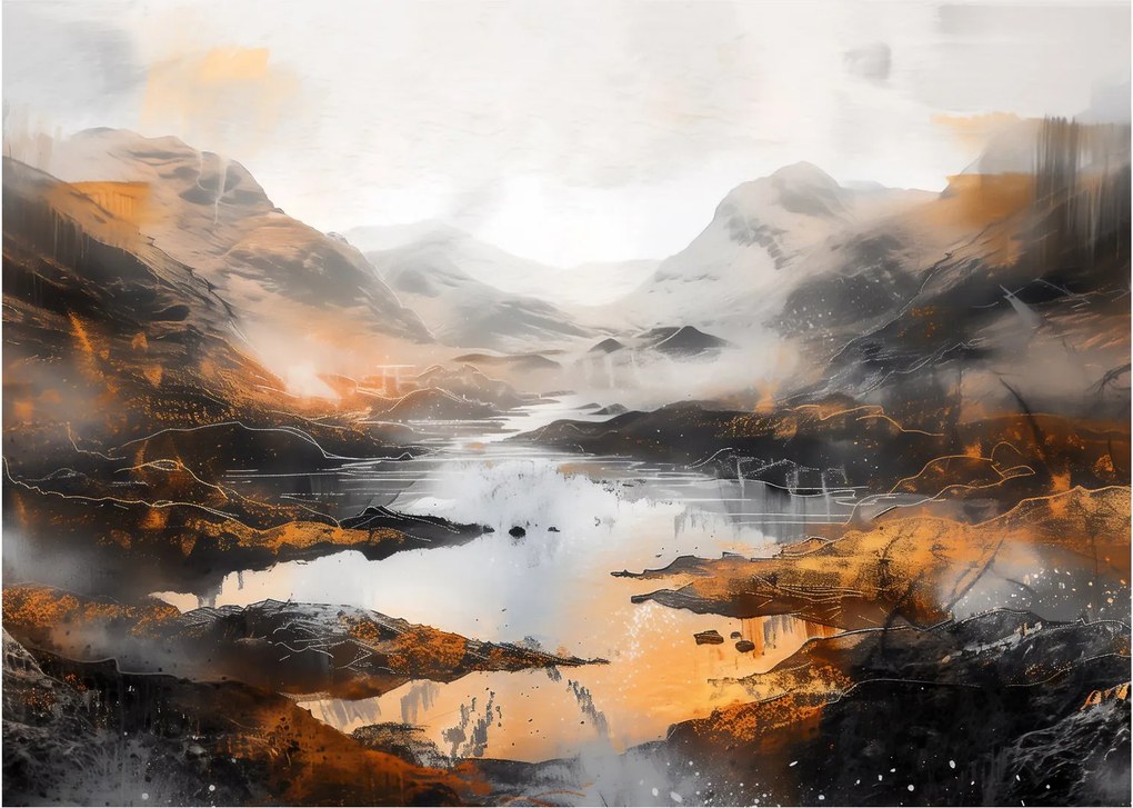 Üveg kép - Hegyi tájak festése (70x50 cm)