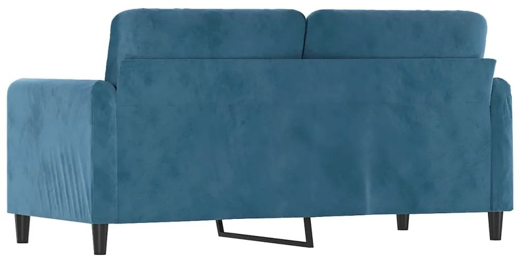 kétszemélyes kék bársony kanapé 140 cm