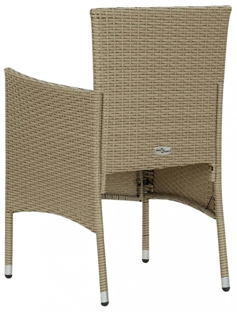 7 részes bézs polyrattan kerti étkezőgarnitúra