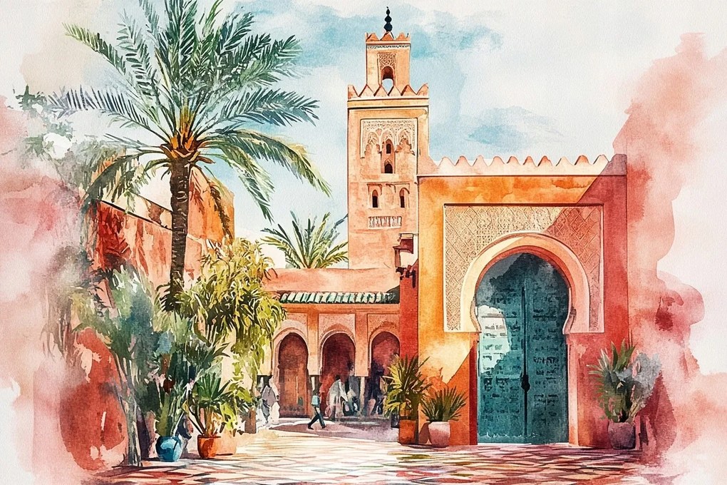 Vászonkép Canvas Város Marokkó Marrákes Afrika Arab Ív 120x80