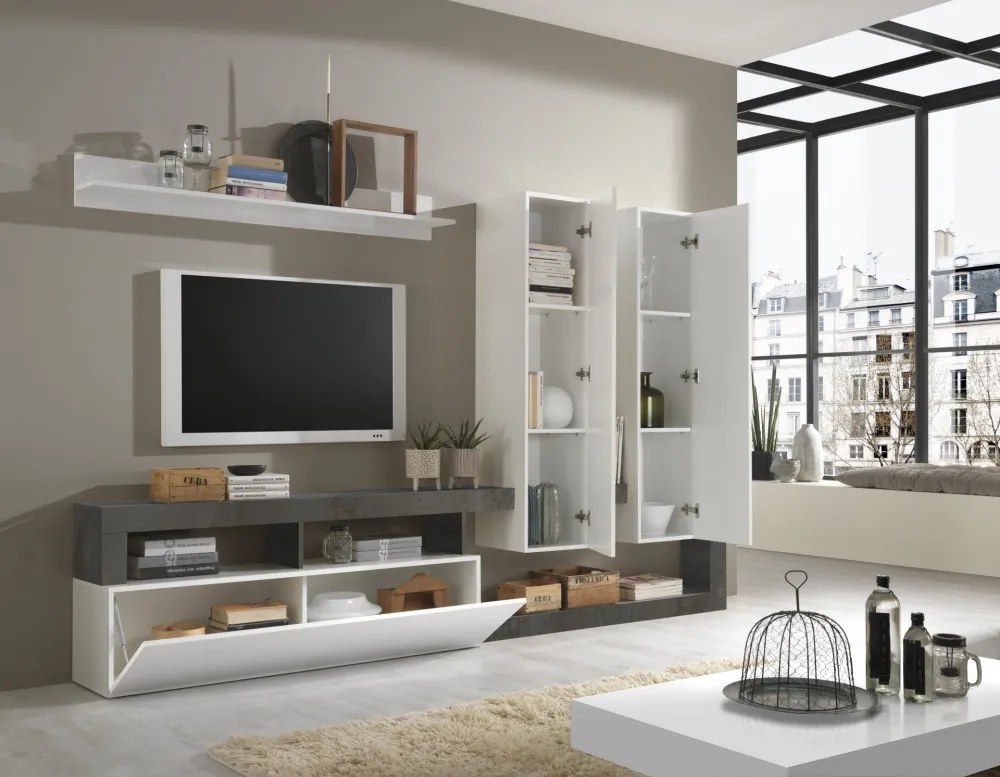 Hamburg TV állvány fehér, oxidált 277 cm