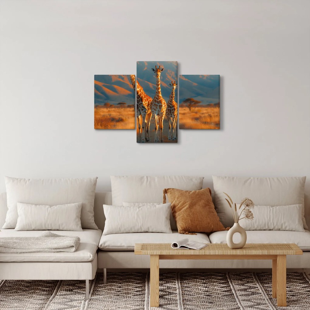 Kép - Zsiráfok a legelőn (90x60 cm)