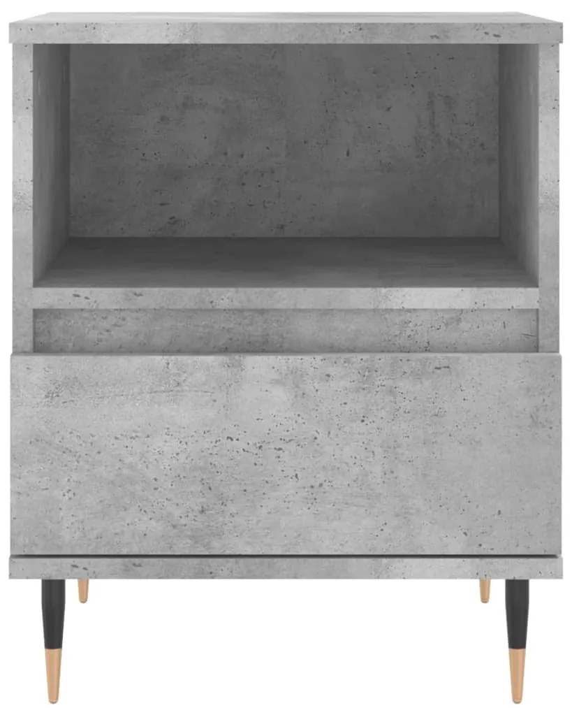 Betonszürke szerelt fa éjjeliszekrény 40x35x50 cm