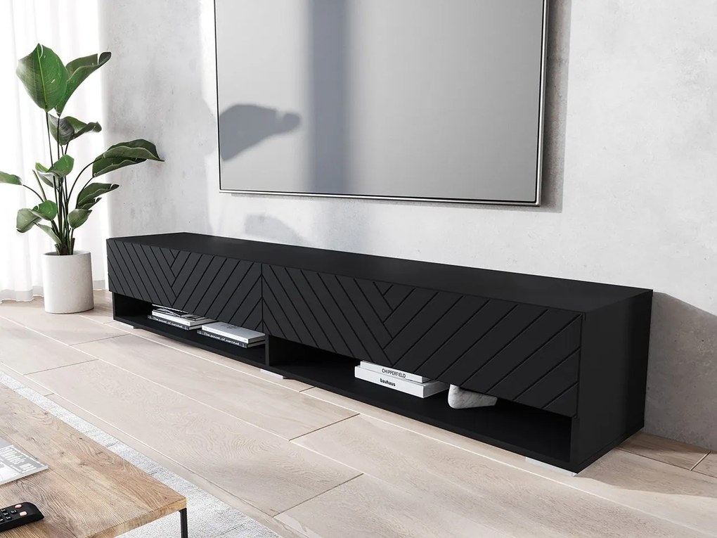 Függesztett TV szekrény Adenuk 140 MDF (fekete grafit + halcsont fekete) . 1106325