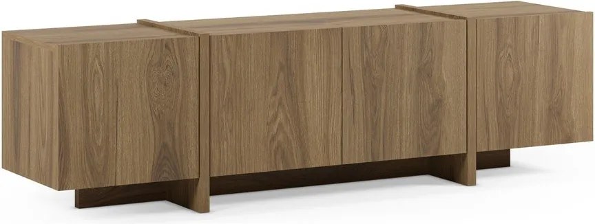 Natúr színű TV-állvány tölgyfa dekorral 180x55x35 cm Volia – Marckeric